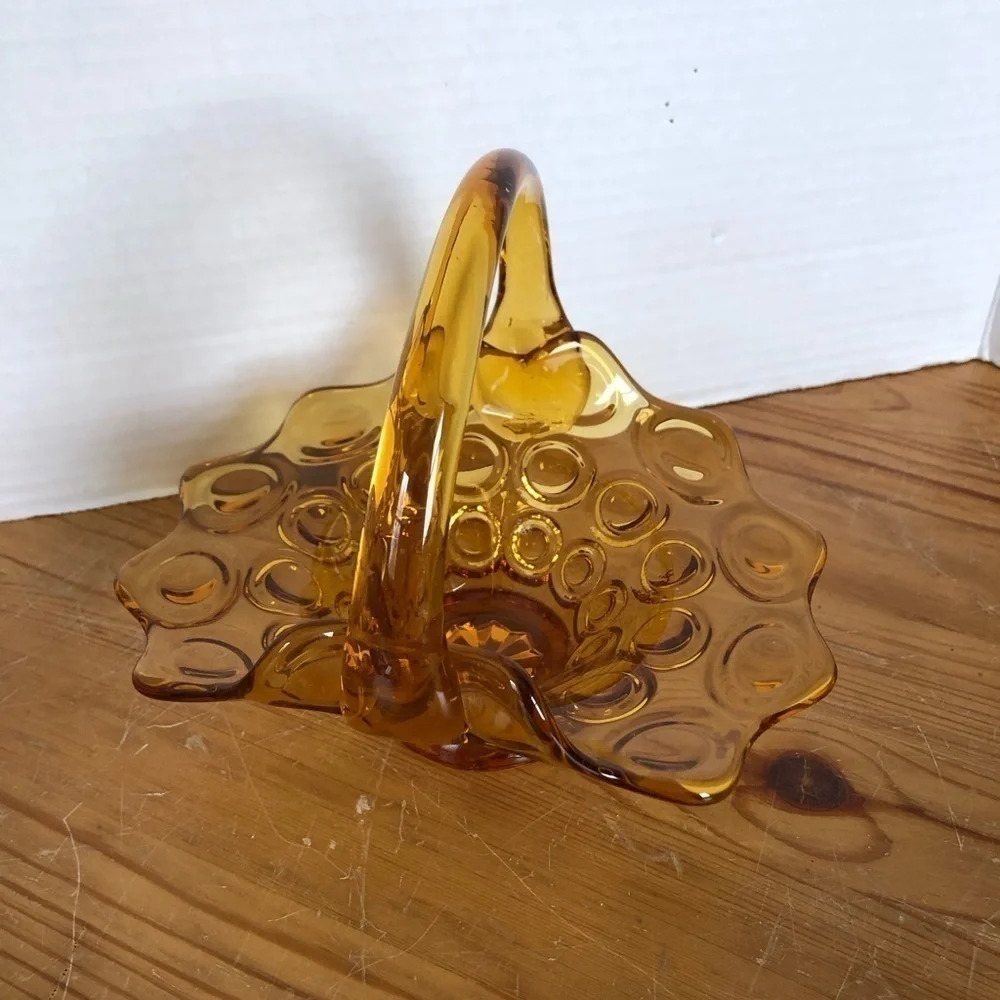 Vintage LE Smith Amber Moon and Stars Basket